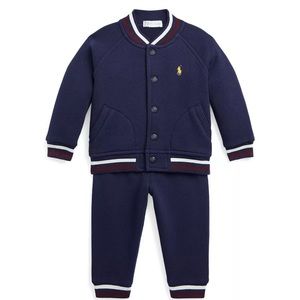 Ralph Lauren Baby Boy's Fleece Baseball Jacket & Jogger Pant Set